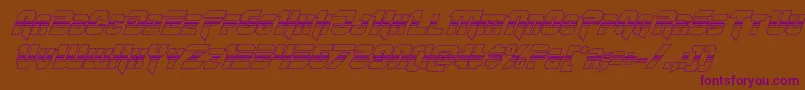 Omegaforcehalf3Dital11-fontti – violetit fontit ruskealla taustalla
