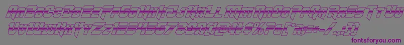 Omegaforcehalf3Dital11-Schriftart – Violette Schriften auf grauem Hintergrund