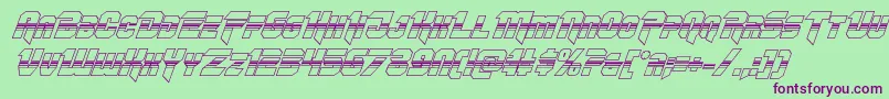Шрифт Omegaforcehalf3Dital11 – фиолетовые шрифты на зелёном фоне