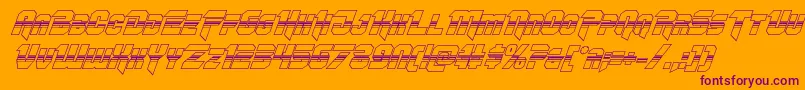 Шрифт Omegaforcehalf3Dital11 – фиолетовые шрифты на оранжевом фоне