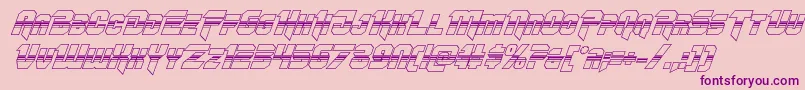 フォントOmegaforcehalf3Dital11 – ピンクの背景に紫のフォント