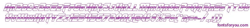 Czcionka Omegaforcehalf3Dital11 – fioletowe czcionki na białym tle