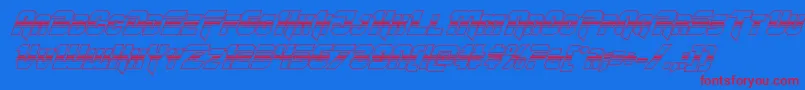 Шрифт Omegaforcehalf3Dital11 – красные шрифты на синем фоне