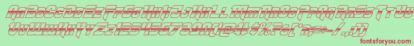 フォントOmegaforcehalf3Dital11 – 赤い文字の緑の背景