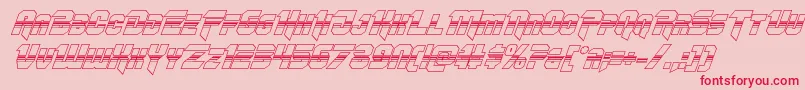 フォントOmegaforcehalf3Dital11 – ピンクの背景に赤い文字