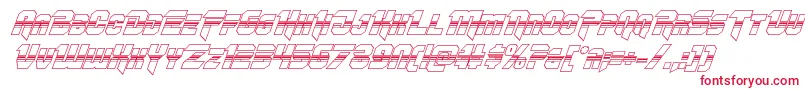 フォントOmegaforcehalf3Dital11 – 白い背景に赤い文字