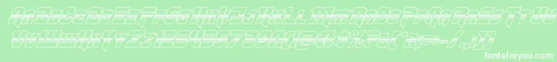 Omegaforcehalf3Dital11-Schriftart – Weiße Schriften auf grünem Hintergrund