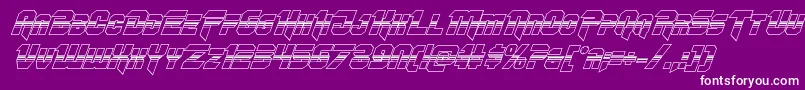 Omegaforcehalf3Dital11-fontti – valkoiset fontit violetilla taustalla