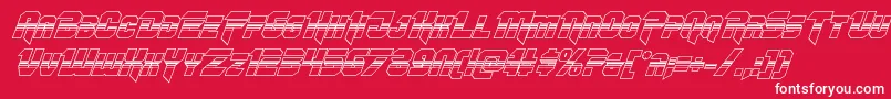 Шрифт Omegaforcehalf3Dital11 – белые шрифты на красном фоне