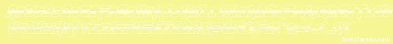 Шрифт Omegaforcehalf3Dital11 – белые шрифты на жёлтом фоне
