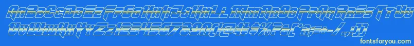 Шрифт Omegaforcehalf3Dital11 – жёлтые шрифты на синем фоне