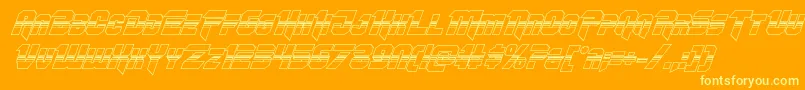 フォントOmegaforcehalf3Dital11 – オレンジの背景に黄色の文字