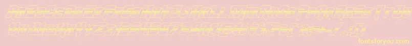 Omegaforcehalf3Dital11-fontti – keltaiset fontit vaaleanpunaisella taustalla
