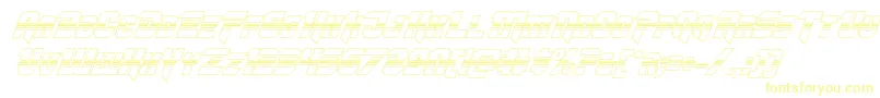 フォントOmegaforcehalf3Dital11 – 白い背景に黄色の文字