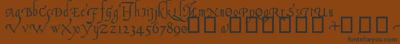 ItalianCursive16thC.-Schriftart – Schwarze Schriften auf braunem Hintergrund