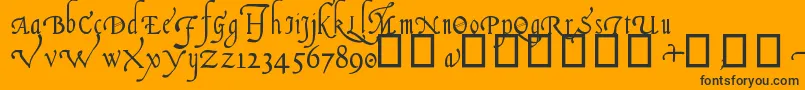 ItalianCursive16thC.-Schriftart – Schwarze Schriften auf orangefarbenem Hintergrund