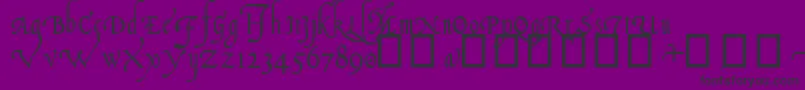 ItalianCursive16thC.-Schriftart – Schwarze Schriften auf violettem Hintergrund