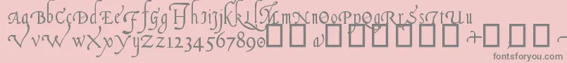 ItalianCursive16thC.-Schriftart – Graue Schriften auf rosa Hintergrund