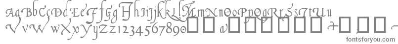 Fonte ItalianCursive16thC. – fontes cinzas em um fundo branco
