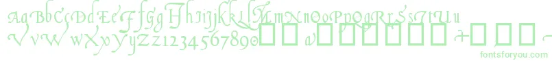 ItalianCursive16thC.-Schriftart – Grüne Schriften auf weißem Hintergrund