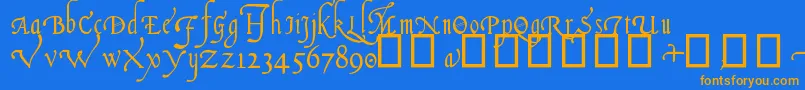 Шрифт ItalianCursive16thC. – оранжевые шрифты на синем фоне