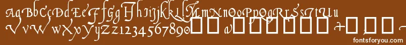 ItalianCursive16thC.-Schriftart – Weiße Schriften auf braunem Hintergrund