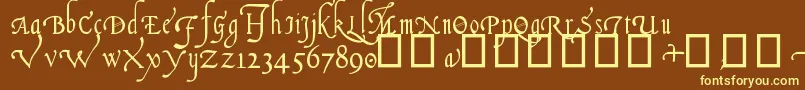 ItalianCursive16thC. Font – Yellow Fonts on Brown Background