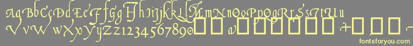 Шрифт ItalianCursive16thC. – жёлтые шрифты на сером фоне
