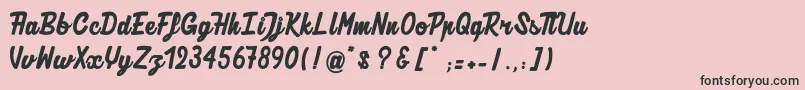 AuthenticRatatouille-Schriftart – Schwarze Schriften auf rosa Hintergrund
