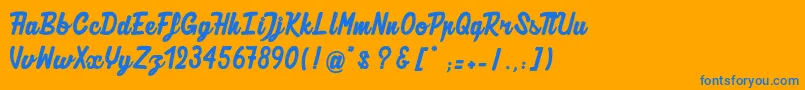 Шрифт AuthenticRatatouille – синие шрифты на оранжевом фоне