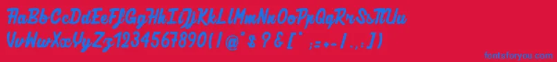 AuthenticRatatouille Font – Blue Fonts on Red Background