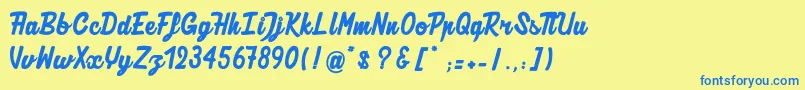 AuthenticRatatouille Font – Blue Fonts on Yellow Background