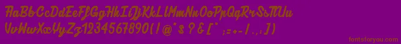 AuthenticRatatouille-Schriftart – Braune Schriften auf violettem Hintergrund