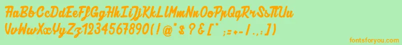 Шрифт AuthenticRatatouille – оранжевые шрифты на зелёном фоне