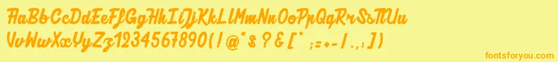 Шрифт AuthenticRatatouille – оранжевые шрифты на жёлтом фоне