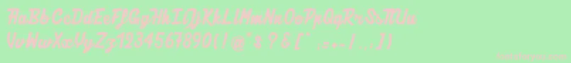 AuthenticRatatouille-fontti – vaaleanpunaiset fontit vihreällä taustalla