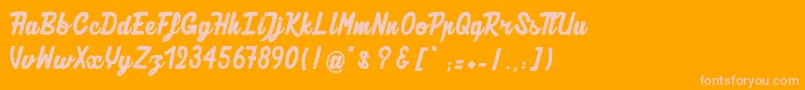 AuthenticRatatouille-Schriftart – Rosa Schriften auf orangefarbenem Hintergrund