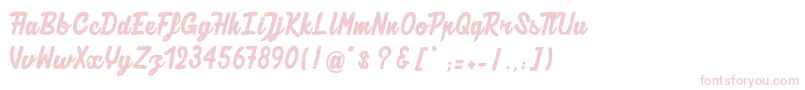 AuthenticRatatouille-fontti – vaaleanpunaiset fontit valkoisella taustalla