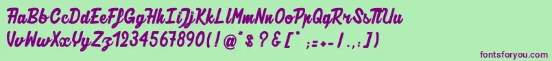 AuthenticRatatouille Font – Purple Fonts on Green Background