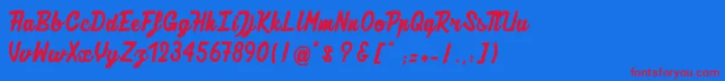 AuthenticRatatouille Font – Red Fonts on Blue Background