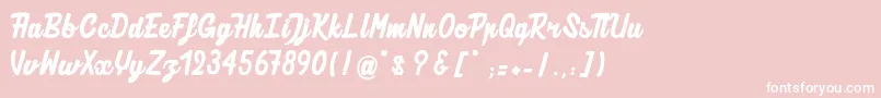 AuthenticRatatouille-Schriftart – Weiße Schriften auf rosa Hintergrund