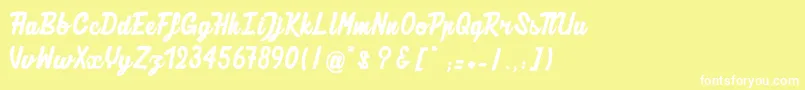 Шрифт AuthenticRatatouille – белые шрифты на жёлтом фоне