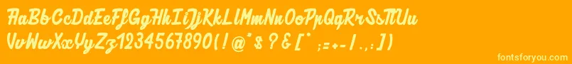Шрифт AuthenticRatatouille – жёлтые шрифты на оранжевом фоне