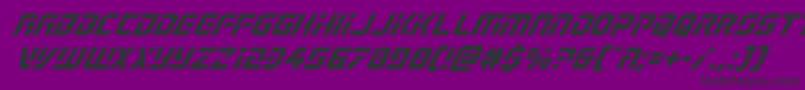 Czcionka Legiosabinaital – czarne czcionki na fioletowym tle