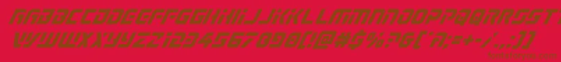 フォントLegiosabinaital – 赤い背景に茶色の文字