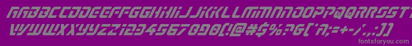 フォントLegiosabinaital – 紫の背景に灰色の文字