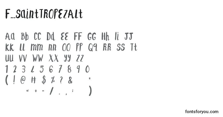 F...SaintTropezAltフォント–アルファベット、数字、特殊文字