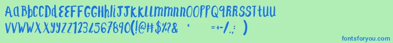 F...SaintTropezAlt Font – Blue Fonts on Green Background
