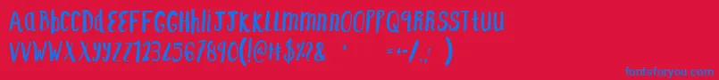 F...SaintTropezAlt Font – Blue Fonts on Red Background