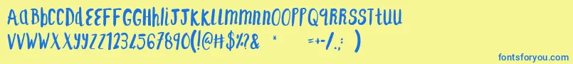 F...SaintTropezAlt Font – Blue Fonts on Yellow Background